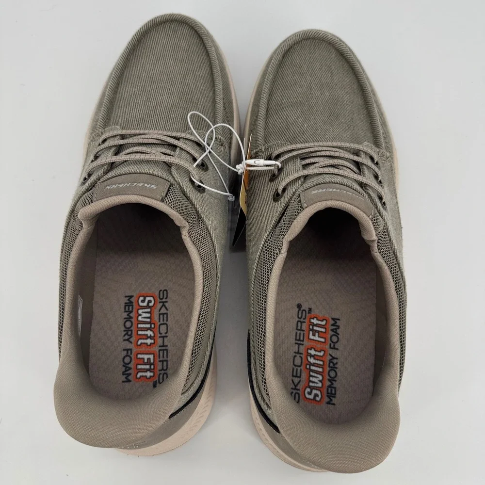 Skechers Mens Hands Free Slip-ins Swift Fit Taupe Sneaker 66747S TPE 10.5